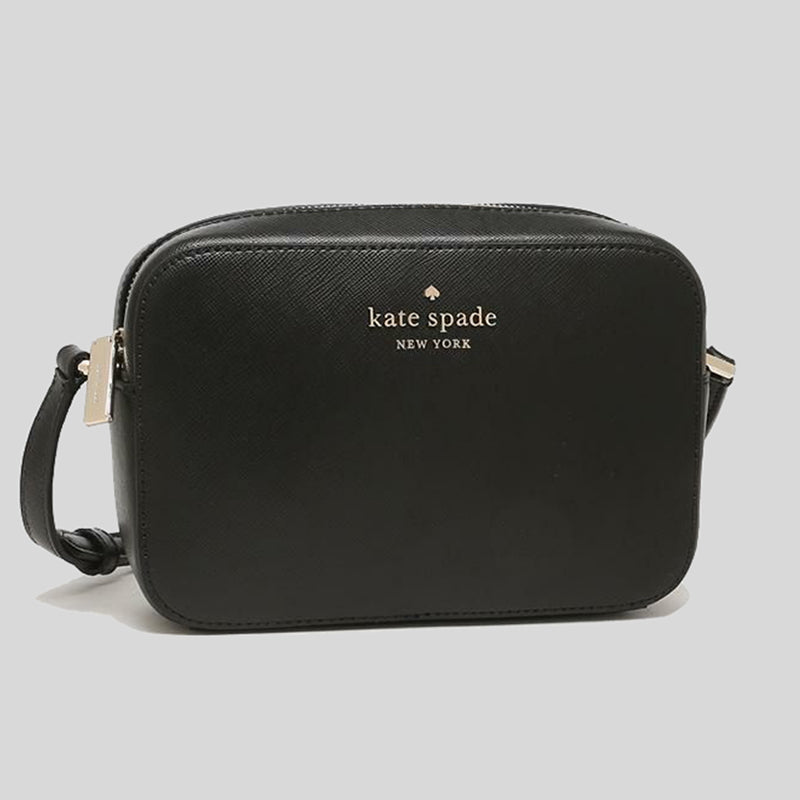 Kate Spade Staci Saffiano Leather Mini Camera Bag in Black