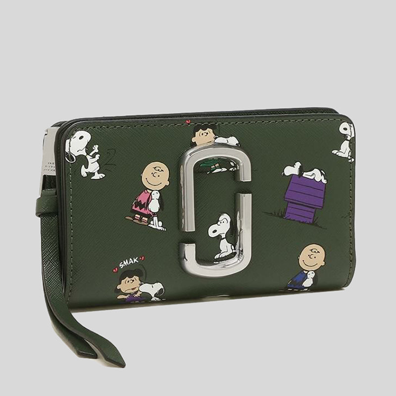 PEANUTS X MARC JACOBS THE Snapshot Compact Wallet S124L01FA21 Dark Green Multi