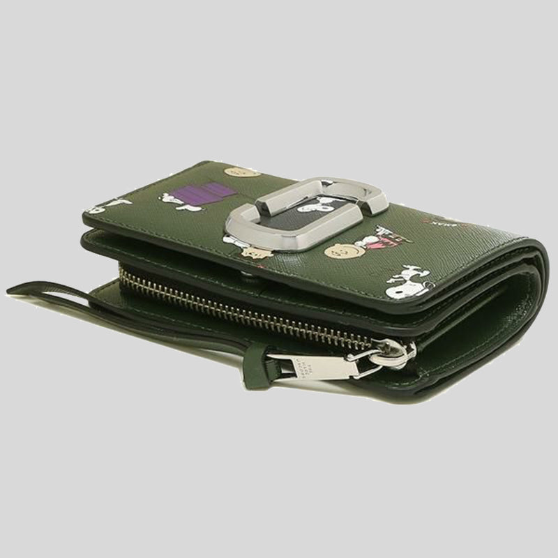 PEANUTS X MARC JACOBS THE Snapshot Compact Wallet S124L01FA21 Dark Green Multi