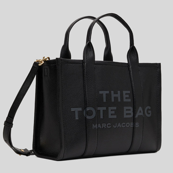MARC JACOBS The Leather Medium Tote Bag Black H004L01PF21