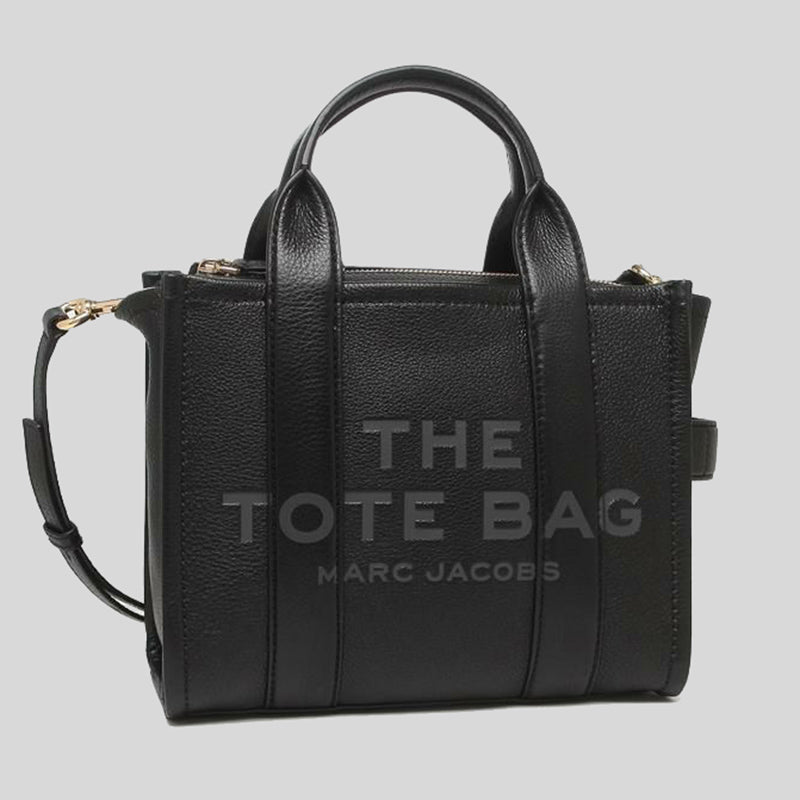 Marc Jacobs Leather The Tote Small Traveler Tote Bag Black H009L01SP21