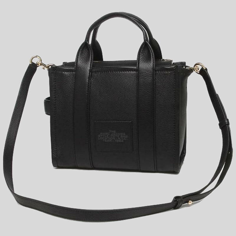 Marc Jacobs Leather The Tote Small Traveler Tote Bag Black H009L01SP21