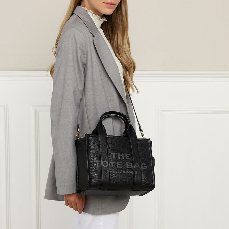 Marc Jacobs Leather The Tote Small Traveler Tote Bag Black