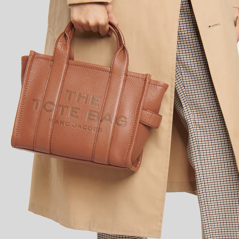 The leather mini tote bag argan oil Clearance