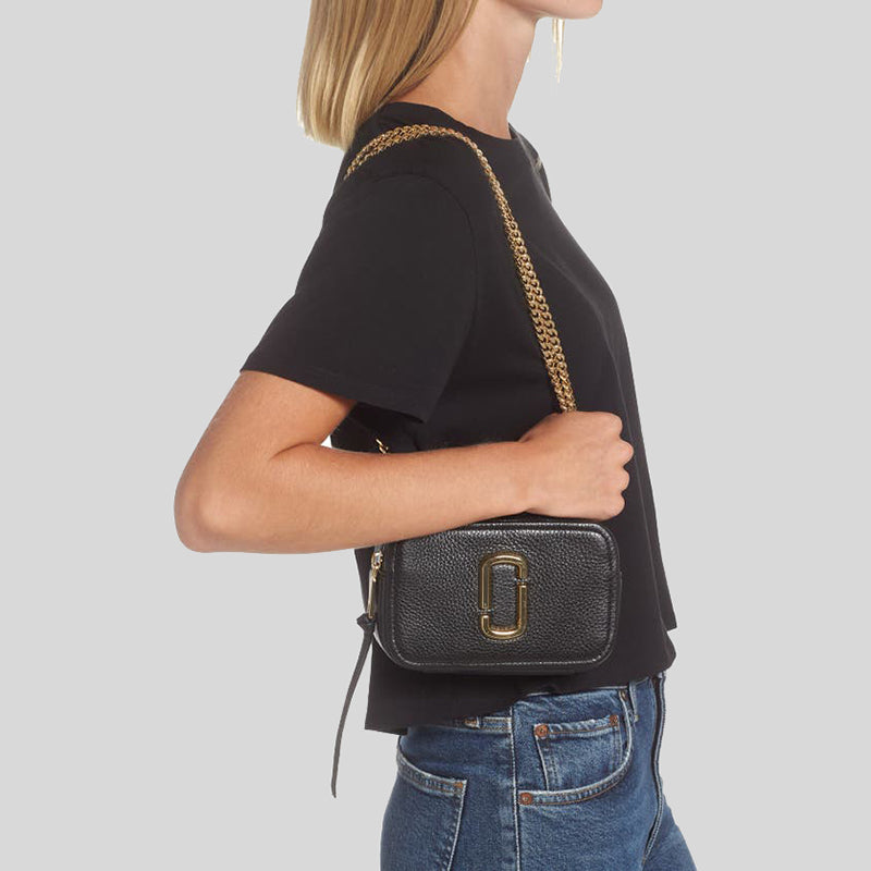 Marc Jacobs The Glam Shot Leather Crossbody H121L01FA21 Black