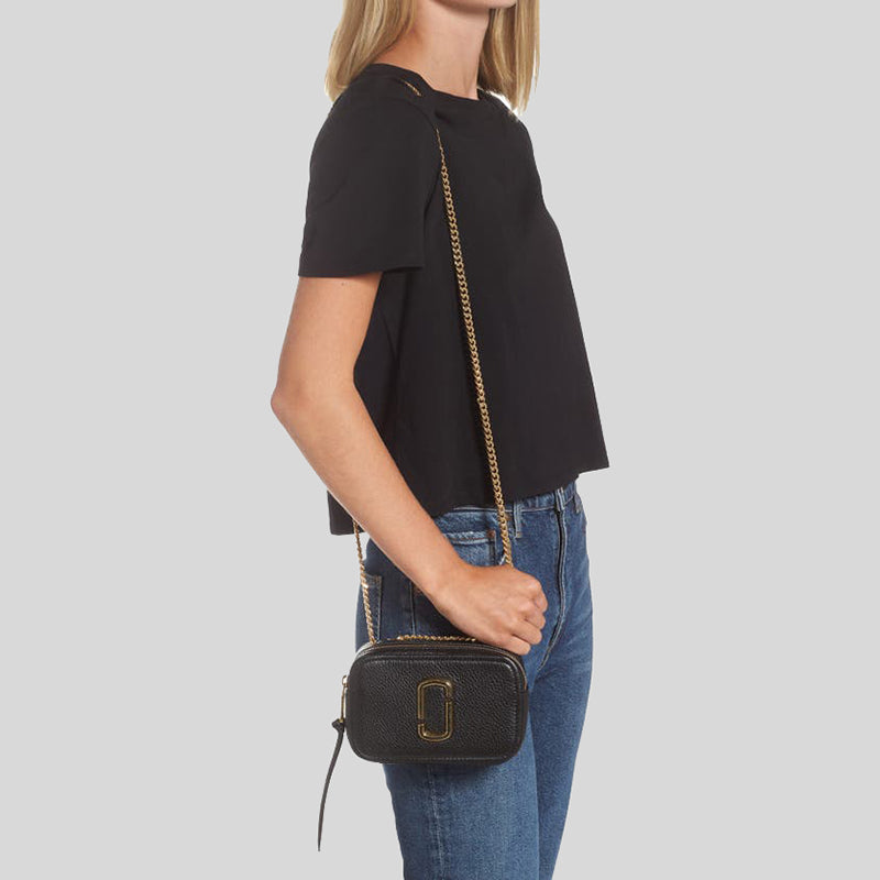 Marc Jacobs The Glam Shot Leather Crossbody H121L01FA21 Black