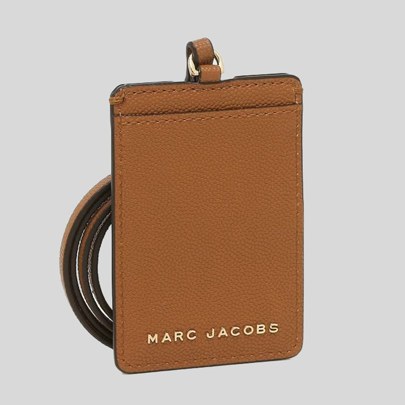 Marc Jacobs Leather Lanyard ID Holder M0016992 Smoked Almond