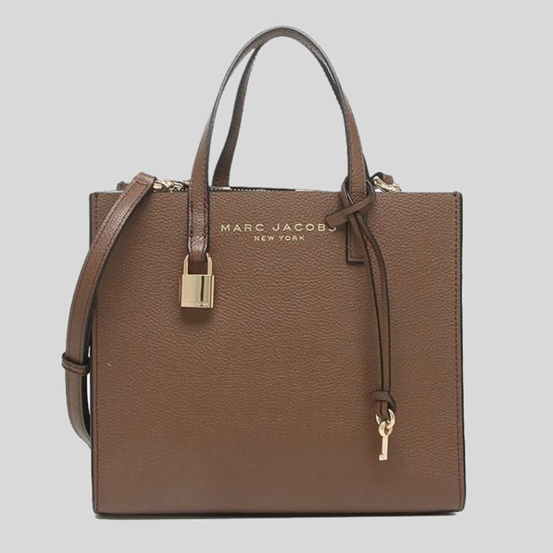 Marc Jacobs Mini Grind Coated Leather Tote Brown Bear M0015685