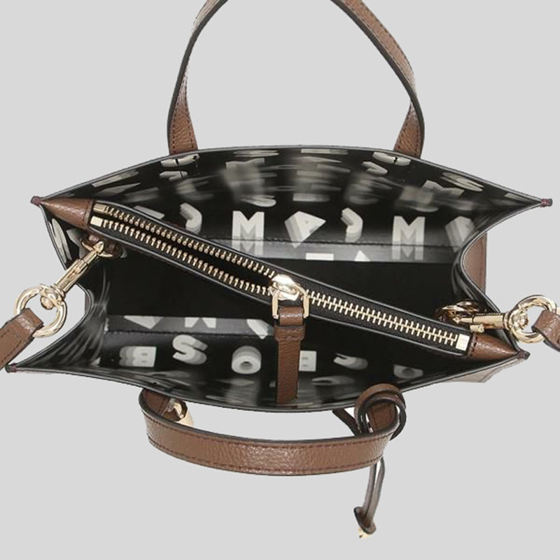 Marc Jacobs Mini Grind Coated Leather Tote Brown Bear M0015685