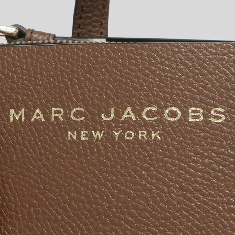 Marc Jacobs Mini Grind Coated Leather Tote Brown Bear M0015685