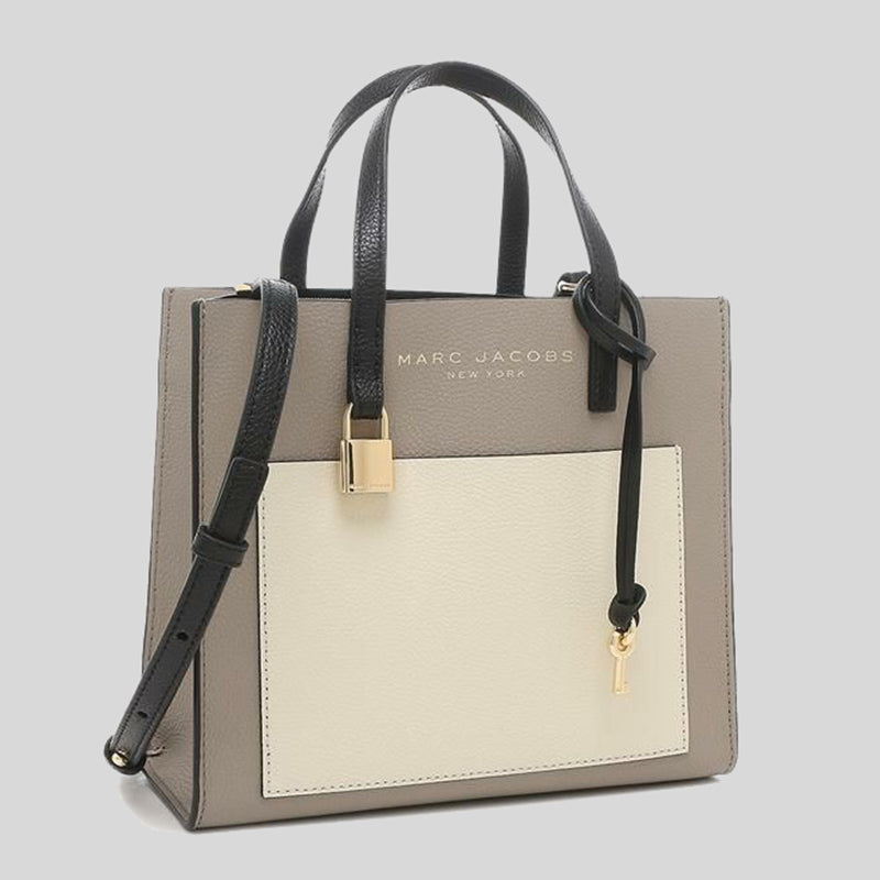 MARC JACOBS Mini Grind Colorblocked Tote Bag, Smoked Almond Multi