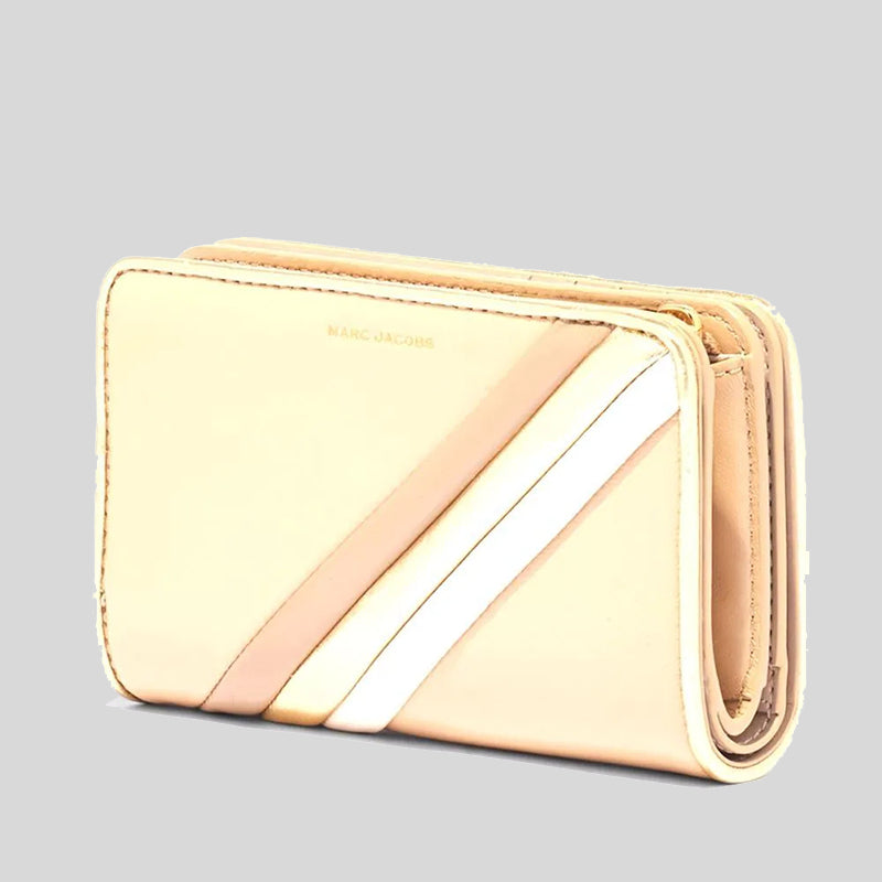 Marc Jacobs THE GLAM Shot Shiny Compact Wallet Curds Whey Multi S159L01RE21