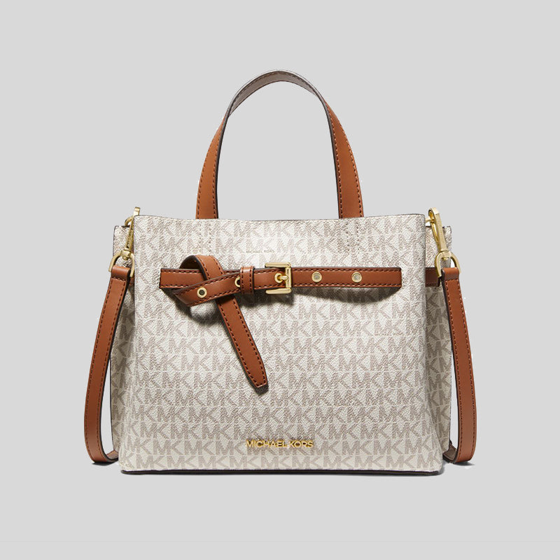 Michael Kors Emilia Small Logo Satchel Vanilla 35H0GU5S1B