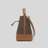 MICHAEL KORS Mercer Signature Small Drawstring Bucket Bag Brown 35F2GM9M1B