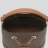 MICHAEL KORS Mercer Signature Small Drawstring Bucket Bag Brown 35F2GM9M1B