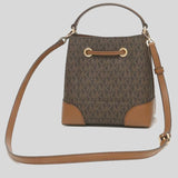 MICHAEL KORS Mercer Signature Small Drawstring Bucket Bag Brown 35F2GM9M1B