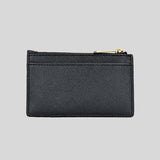 Michael Kors Jet Set Travel Leather MD Top Zip Card Case Black 35F2GTVD2L