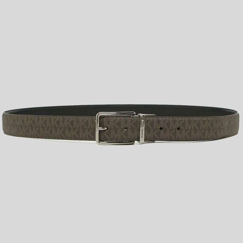 Michael Kors Mens 4-in-1 Signature Canvas Belt Gift Set Box Brown Black 36H9MBLY4V