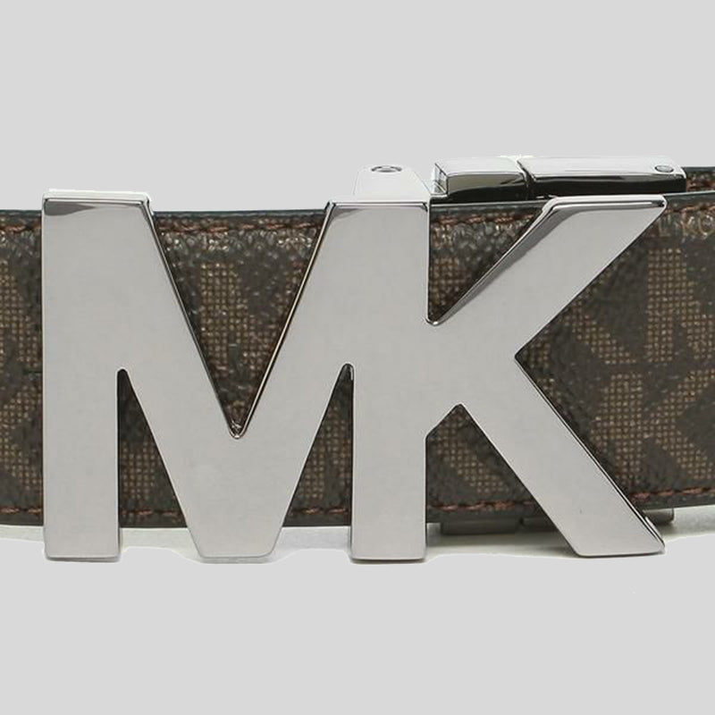 Michael Kors Mens 4-in-1 Signature Canvas Belt Gift Set Box Brown Black 36H9MBLY4V
