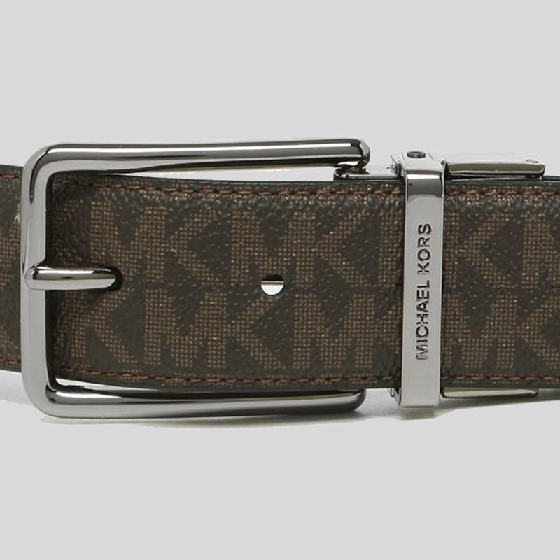 Michael Kors Mens 4-in-1 Signature Canvas Belt Gift Set Box Brown Black 36H9MBLY4V