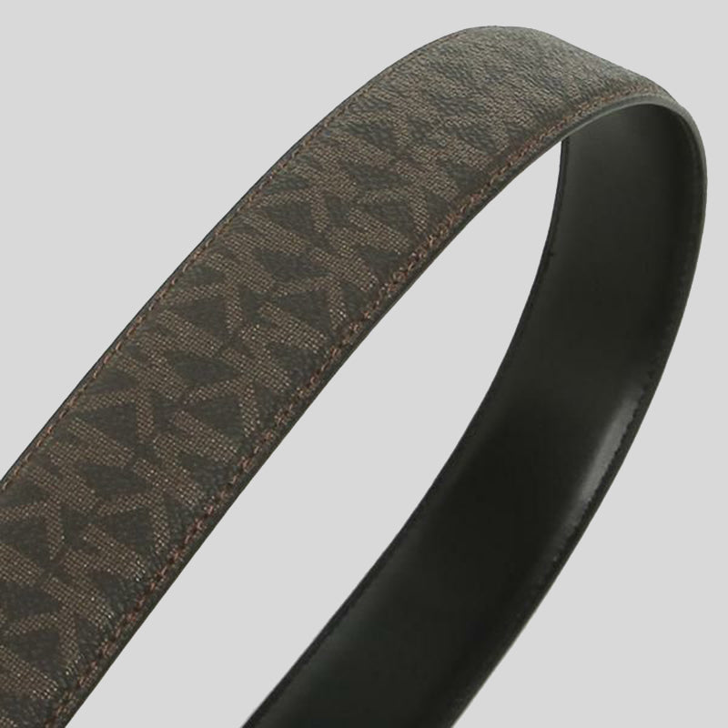 Michael Kors Mens 4-in-1 Signature Canvas Belt Gift Set Box Brown Black 36H9MBLY4V