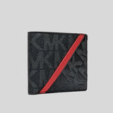 Michael Kors Cooper Logo and Embossed Faux Leather Billfold Wallet Black 36U2LCOF1L