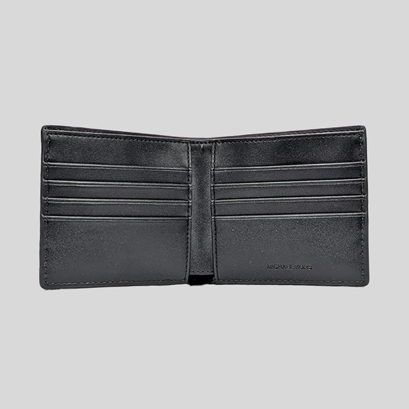 Michael Kors Cooper Logo and Embossed Faux Leather Billfold Wallet Black 36U2LCOF1L