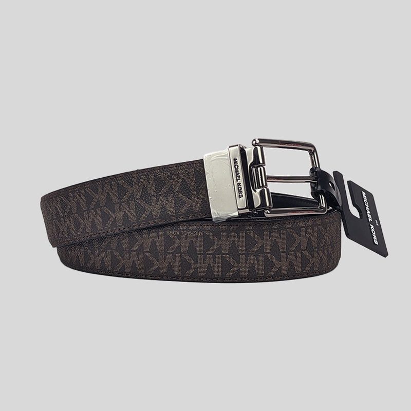 Michael Kors Men's Reversible Cut-to-size Singature Canvas Dress Belt Brown 36F1LBLY9B