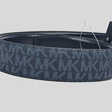 Michael Kors Men's Reversible Cut-to-size Singature Canvas Plaque Belt Pale Blue 36H9MBLY1V