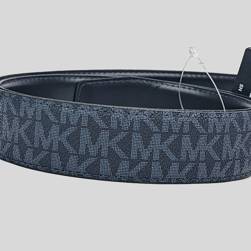 Michael Kors Men's Reversible Cut-to-size Singature Canvas Plaque Belt Pale Blue 36H9MBLY1V