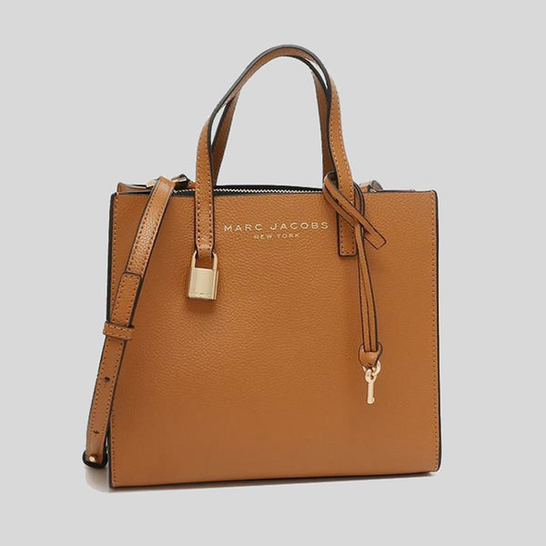 MARC JACOBS Mini Grind Coated Leather Tote Smoked Almond M0015685