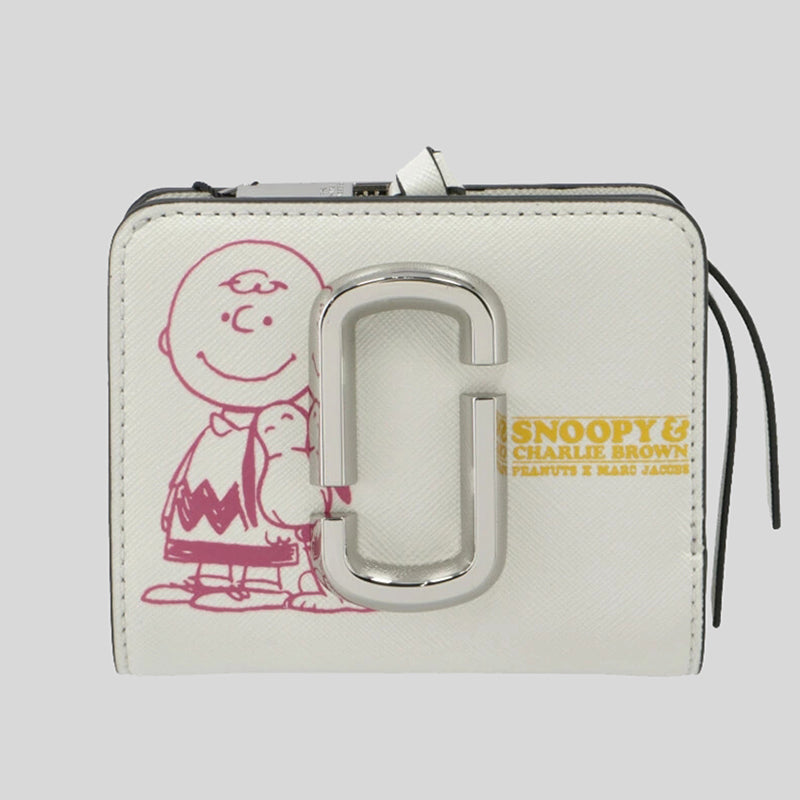 Marc Jacobs PEANUTS X MARC JACOBS THE Snapshot Snoopy Mini Compact Wallet Chalk S132L01FA21