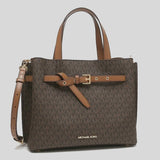 Michael Kors Emilia Large Logo Satchel Brown 35F0GU5S3B
