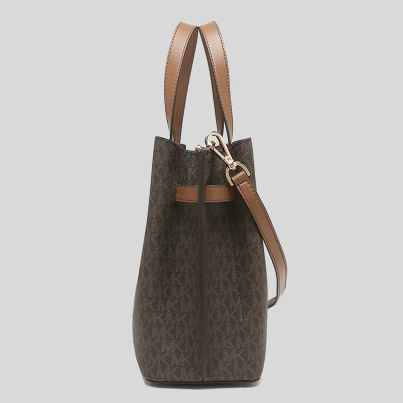 Michael Kors Emilia Large Logo Satchel Brown 35F0GU5S3B