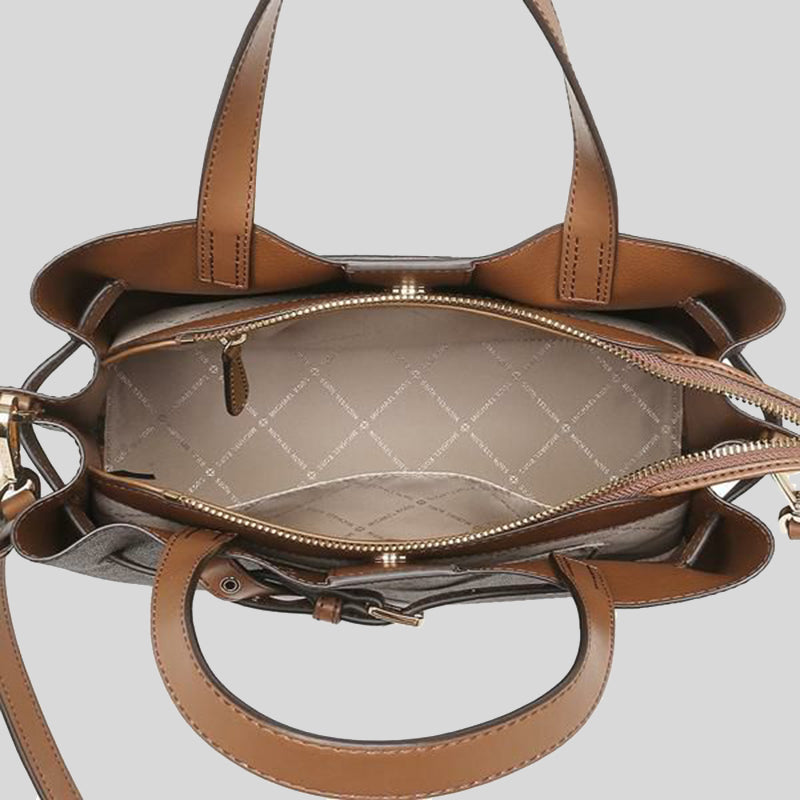 Michael Kors Emilia Large Logo Satchel Brown 35F0GU5S3B