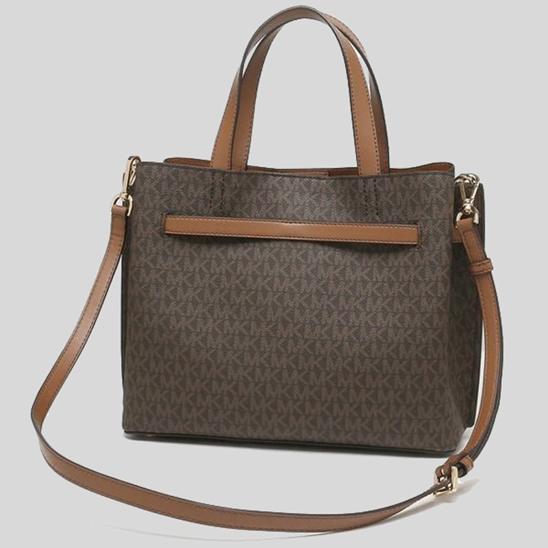Michael Kors Emilia Large Logo Satchel Brown 35F0GU5S3B