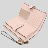 Michael Kors Jet Set Travel Double Zip Wristlet Phone Wallet In Signature Coated Canvas 35F8GTVW0B Powder Blush