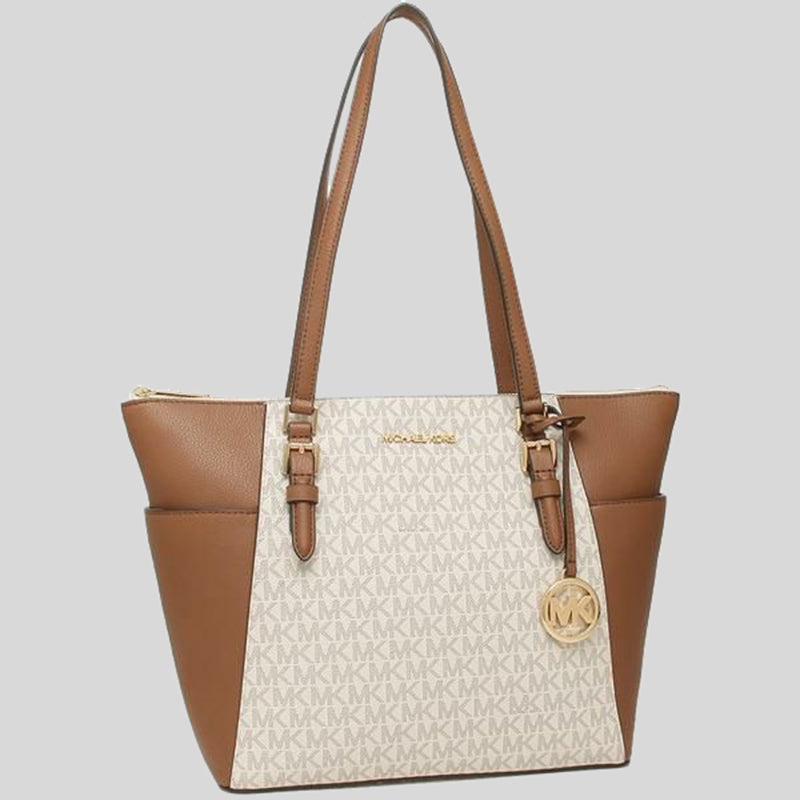 Michael Kors Charlotte Tote In Signature Canvas Vanilla 35T0GCFT3B