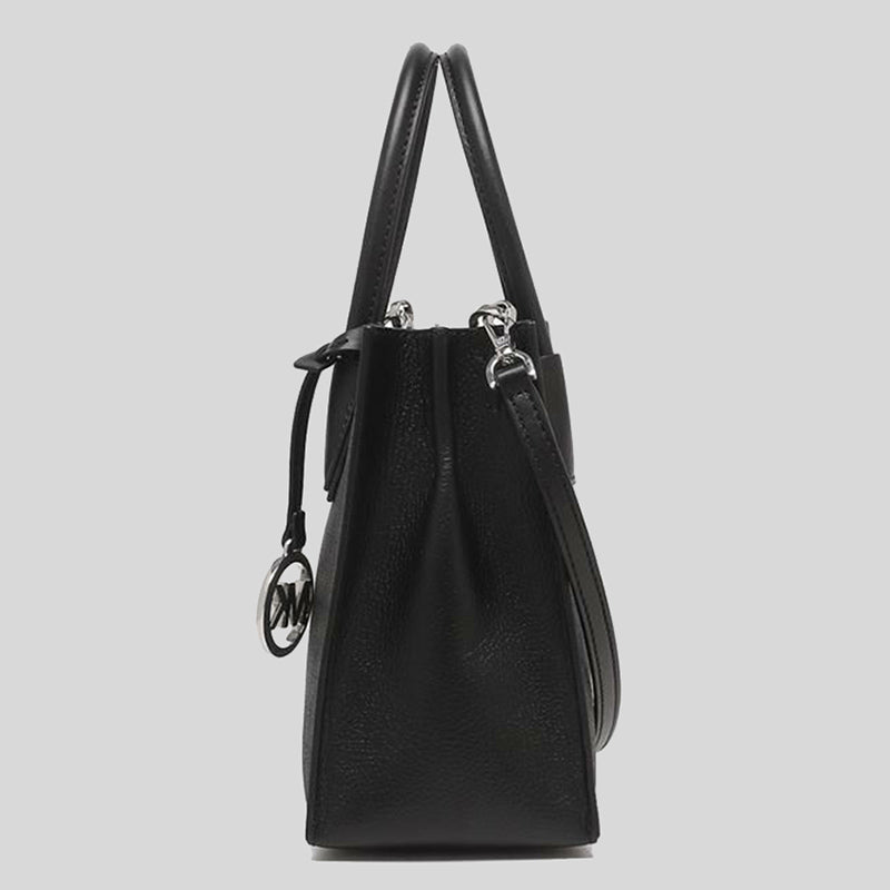 Michael Kors Mercer Medium Logo and Leather Accordion Crossbody Bag 35T1SM9M2B Black