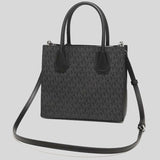 Michael Kors Mercer Medium Logo and Leather Accordion Crossbody Bag 35T1SM9M2B Black