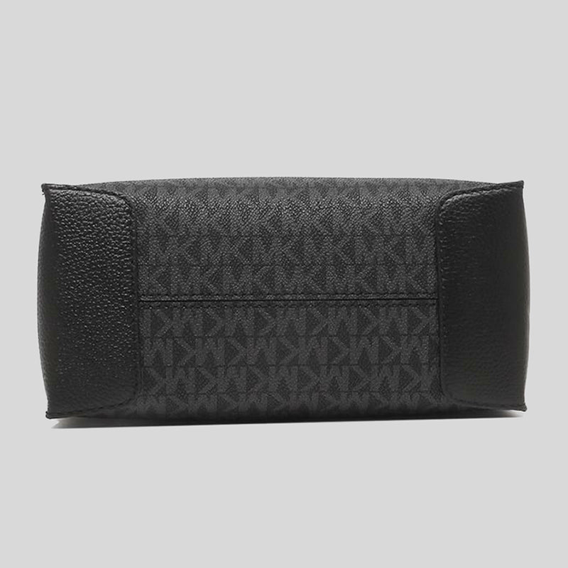 Michael Kors Mercer Medium Logo and Leather Accordion Crossbody Bag 35T1SM9M2B Black