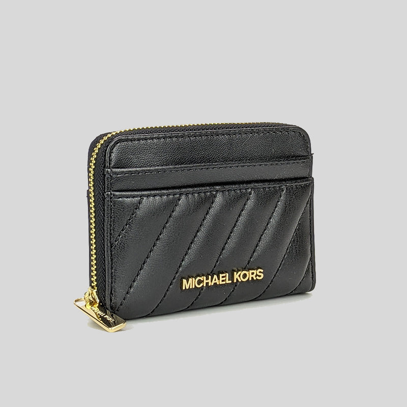 Michael Kors Jet Set Travel MD Zip Around Card Case 35F1GTVD2U Black