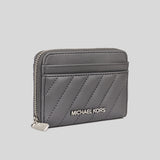 Michael Kors Jet Set Travel MD Zip Around Card Case 35F1STVD2U Heather Grey