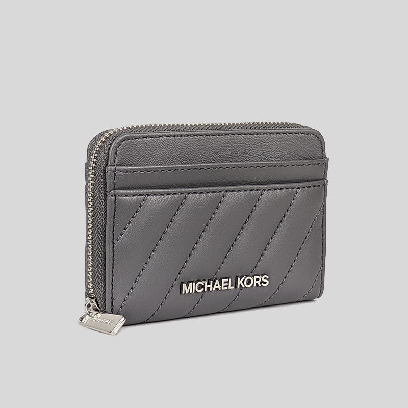 Michael Kors Jet Set Travel MD Zip Around Card Case 35F1STVD2U Heather Grey