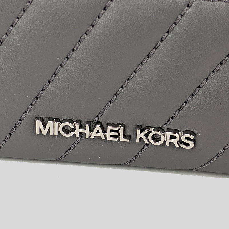 Michael Kors Jet Set Travel MD Zip Around Card Case 35F1STVD2U Heather Grey