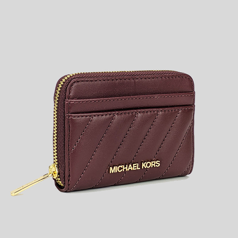 Michael Kors Jet Set Travel MD Zip Around Card Case 35F1GTVD2U Merlot