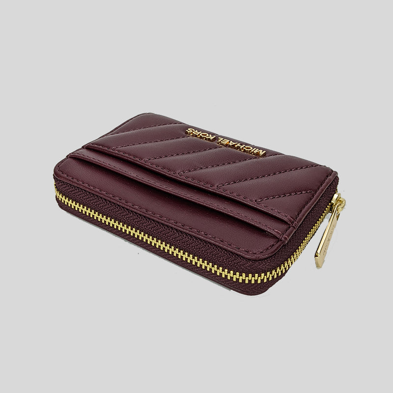 Michael Kors Jet Set Travel MD Zip Around Card Case 35F1GTVD2U Merlot