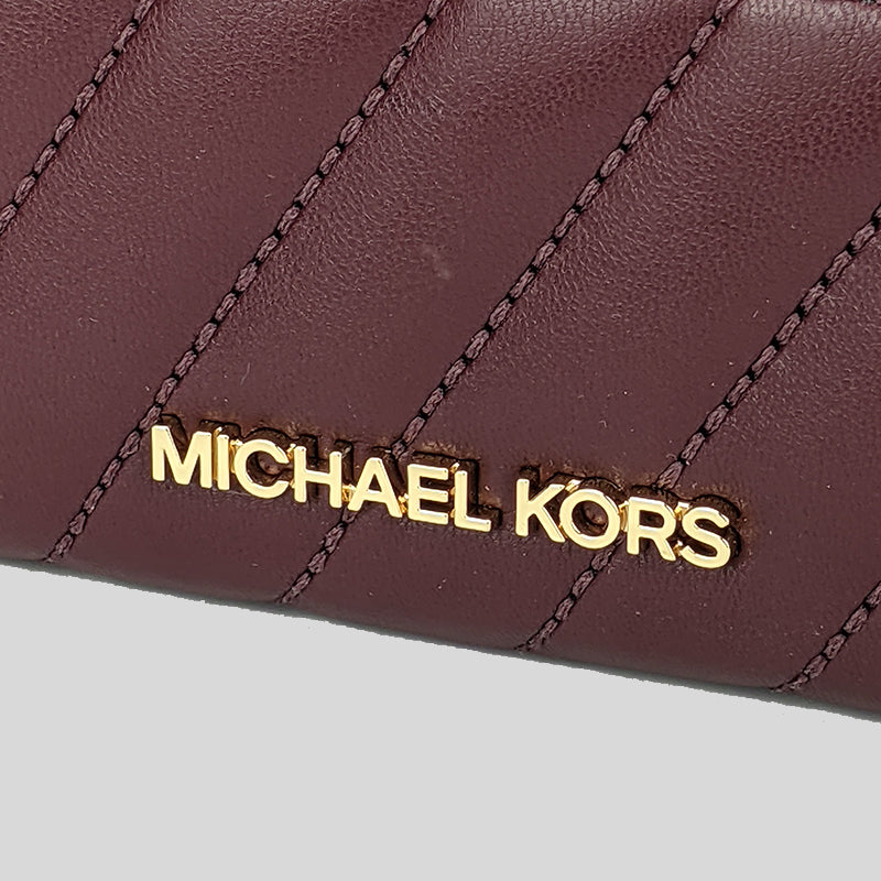 Michael Kors Jet Set Travel MD Zip Around Card Case 35F1GTVD2U Merlot