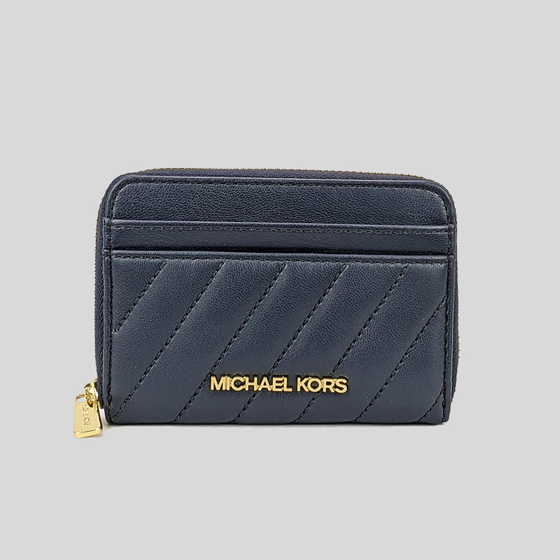 Michael Kors Jet Set Travel MD Zip Around Card Case 35F1GTVD2U Navy