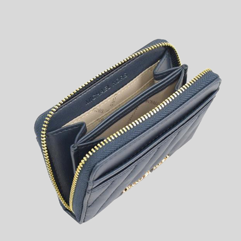 Michael Kors Jet Set Travel MD Zip Around Card Case 35F1GTVD2U Navy